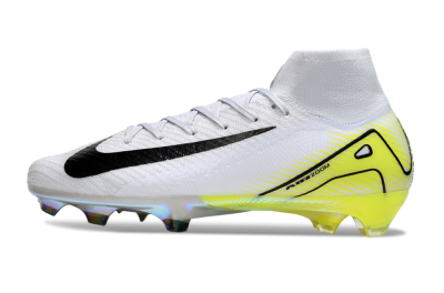 Nike Air Zoom Mercurial Superfly 10 Elite FG Firm Ground Soccer Cleats - White/Black/Yellow
