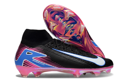 Nike Air Zoom Mercurial Superfly 10 Elite FG Firm Ground Soccer Cleats - Black/White/Blue/Pink