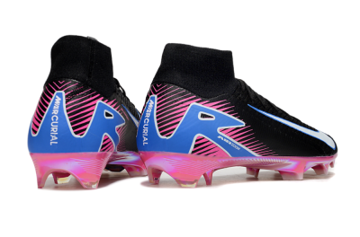 Nike Air Zoom Mercurial Superfly 10 Elite FG Firm Ground Soccer Cleats - Black/White/Blue/Pink