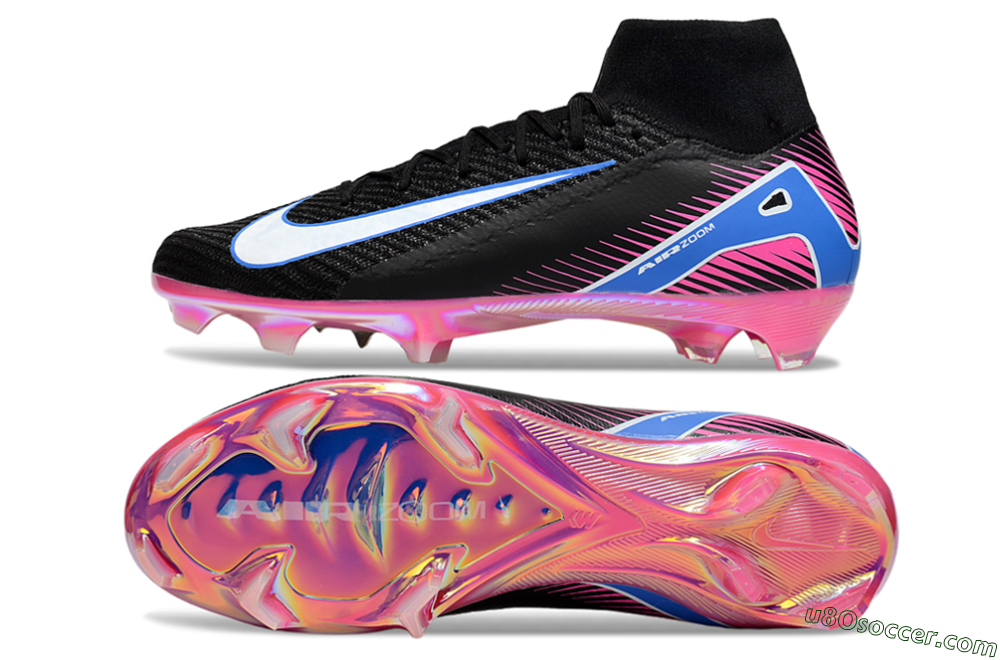 Nike Air Zoom Mercurial Superfly 10 Elite FG Firm Ground Soccer Cleats - Black/White/Blue/Pink 0