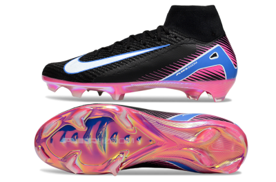Nike Air Zoom Mercurial Superfly 10 Elite FG Firm Ground Soccer Cleats - Black/White/Blue/Pink