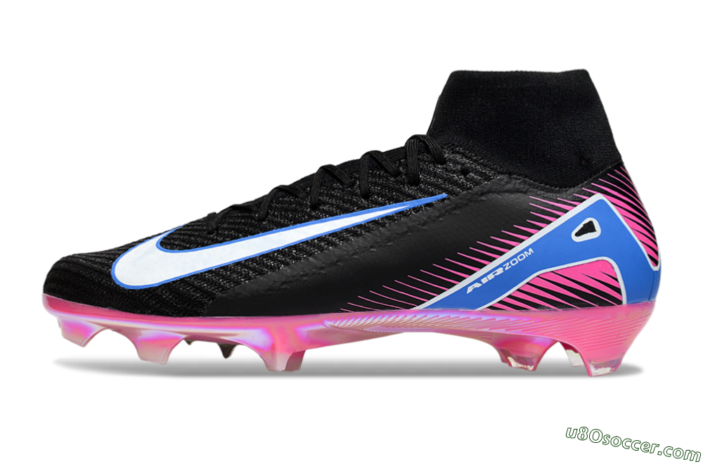 Nike Air Zoom Mercurial Superfly 10 Elite FG Firm Ground Soccer Cleats - Black/White/Blue/Pink 2