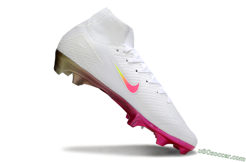 Nike Air Zoom Mercurial Superfly 10 Elite FG Firm Ground Soccer Cleats - White/Pink/Yellow 4