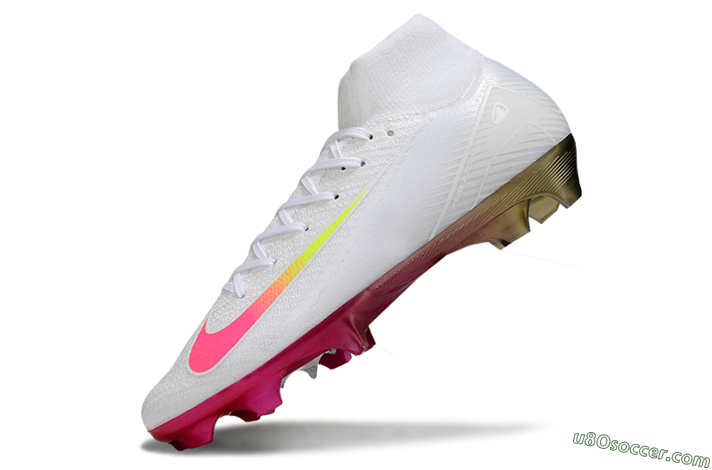 Nike Air Zoom Mercurial Superfly 10 Elite FG Firm Ground Soccer Cleats - White/Pink/Yellow 5