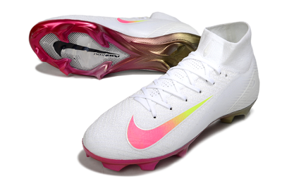 Nike Air Zoom Mercurial Superfly 10 Elite FG Firm Ground Soccer Cleats - White/Pink/Yellow