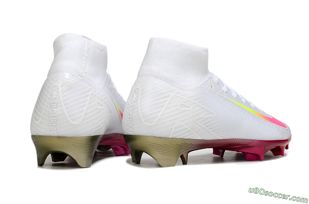 Nike Air Zoom Mercurial Superfly 10 Elite FG Firm Ground Soccer Cleats - White/Pink/Yellow 6
