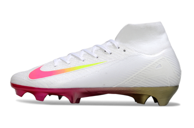 Nike Air Zoom Mercurial Superfly 10 Elite FG Firm Ground Soccer Cleats - White/Pink/Yellow