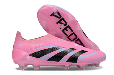 Adidas Predator 25 Elite Laceless FG Firm Ground Soccer Cleats - Pink/Black/Blue