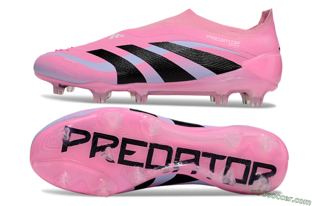 Adidas Predator 25 Elite Laceless FG Firm Ground Soccer Cleats - Pink/Black/Blue 0