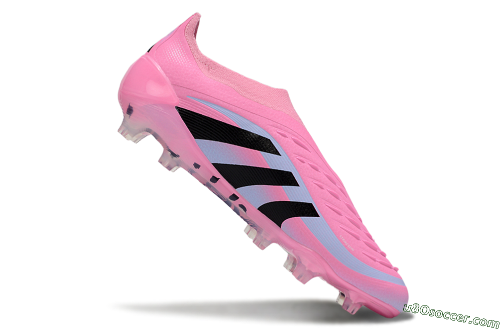 Adidas Predator 25 Elite Laceless FG Firm Ground Soccer Cleats - Pink/Black/Blue 4