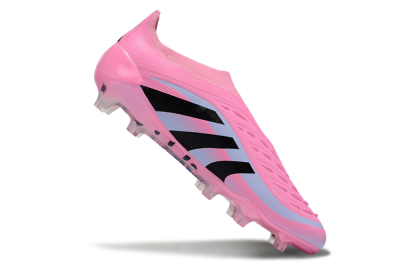 Adidas Predator 25 Elite Laceless FG Firm Ground Soccer Cleats - Pink/Black/Blue
