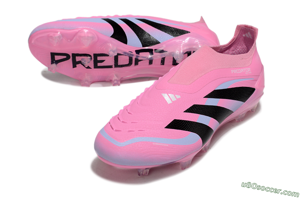 Adidas Predator 25 Elite Laceless FG Firm Ground Soccer Cleats - Pink/Black/Blue 3