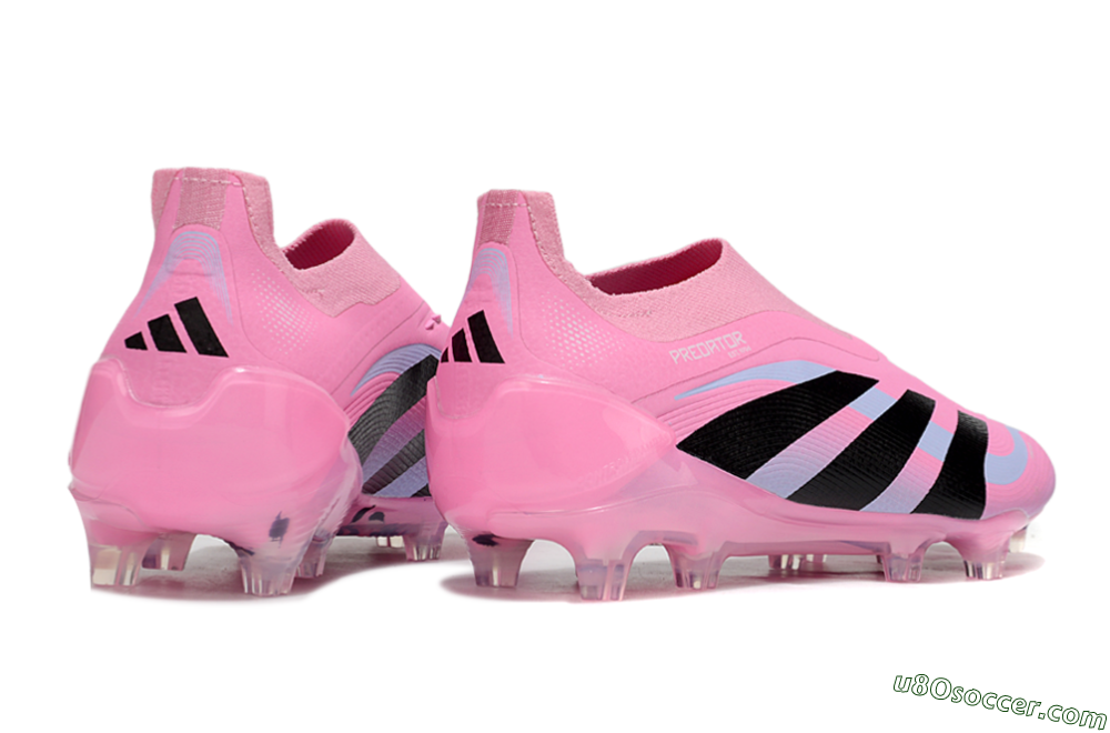 Adidas Predator 25 Elite Laceless FG Firm Ground Soccer Cleats - Pink/Black/Blue 6