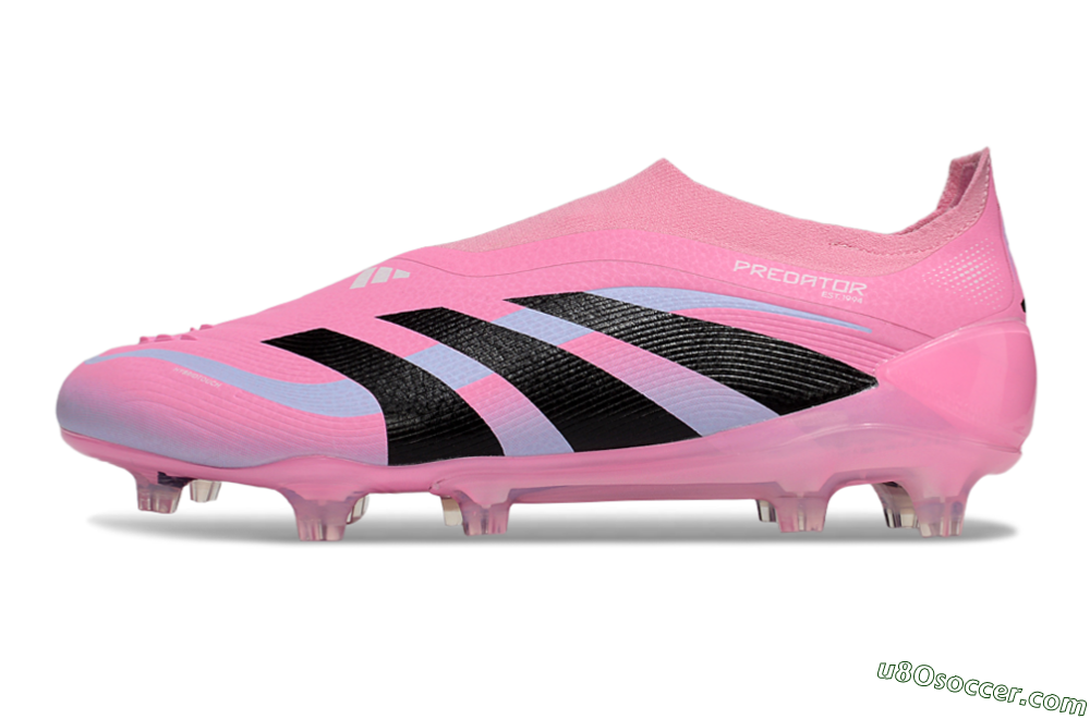 Adidas Predator 25 Elite Laceless FG Firm Ground Soccer Cleats - Pink/Black/Blue 2