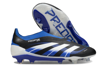 Adidas Predator 25 Elite Laceless FG Firm Ground Soccer Cleats - Black/White/Blue