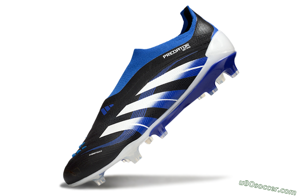 Adidas Predator 25 Elite Laceless FG Firm Ground Soccer Cleats - Black/White/Blue 5
