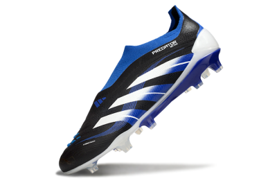 Adidas Predator 25 Elite Laceless FG Firm Ground Soccer Cleats - Black/White/Blue