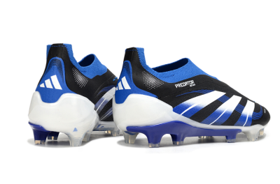 Adidas Predator 25 Elite Laceless FG Firm Ground Soccer Cleats - Black/White/Blue