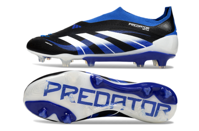 Adidas Predator 25 Elite Laceless FG Firm Ground Soccer Cleats - Black/White/Blue