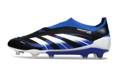 Adidas Predator 25 Elite Laceless FG Firm Ground Soccer Cleats - Black/White/Blue