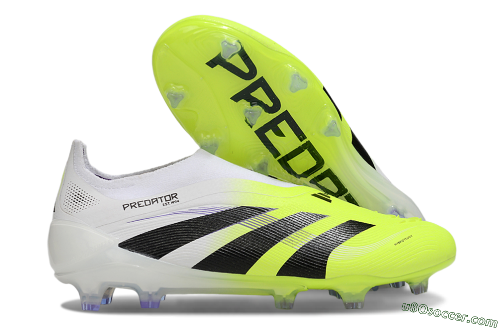 Adidas Predator 25 Elite Laceless FG Firm Ground Soccer Cleats - Yellow/White/Black 1