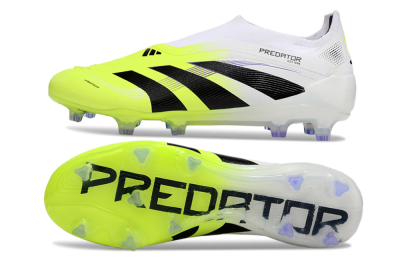 Adidas Predator 25 Elite Laceless FG Firm Ground Soccer Cleats - Yellow/White/Black