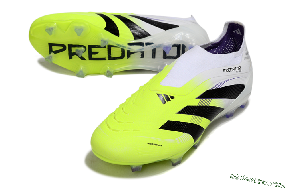 Adidas Predator 25 Elite Laceless FG Firm Ground Soccer Cleats - Yellow/White/Black 3