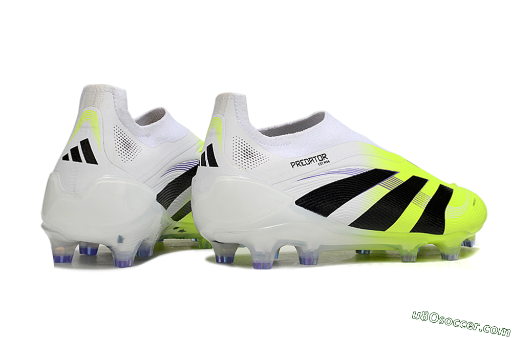 Adidas Predator 25 Elite Laceless FG Firm Ground Soccer Cleats - Yellow/White/Black 6
