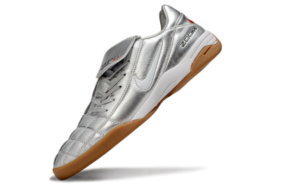 Nike Air Zoom Total 90 III IC Indoor & Futsal Soccer Shoes - Silver/White