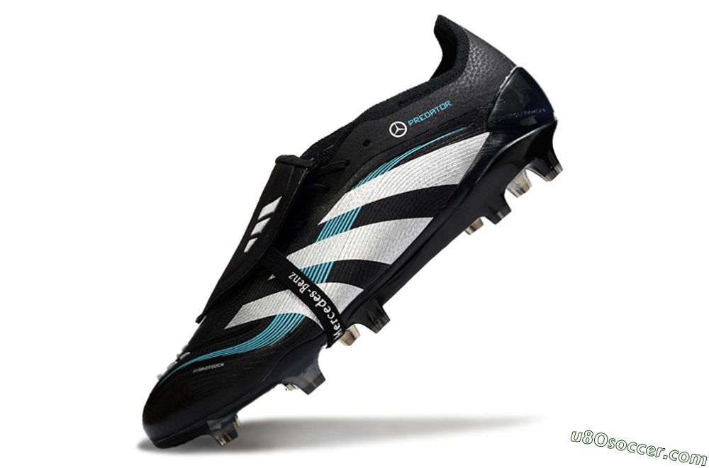 Adidas Predator 25 Elite Foldover Tongue FG Firm Ground Soccer Cleats - Black/White/Jade 5
