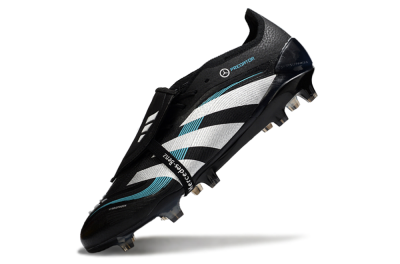Adidas Predator 25 Elite Foldover Tongue FG Firm Ground Soccer Cleats - Black/White/Jade