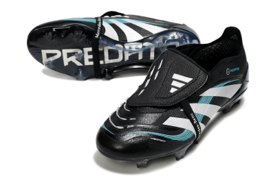 Adidas Predator 25 Elite Foldover Tongue FG Firm Ground Soccer Cleats - Black/White/Jade
