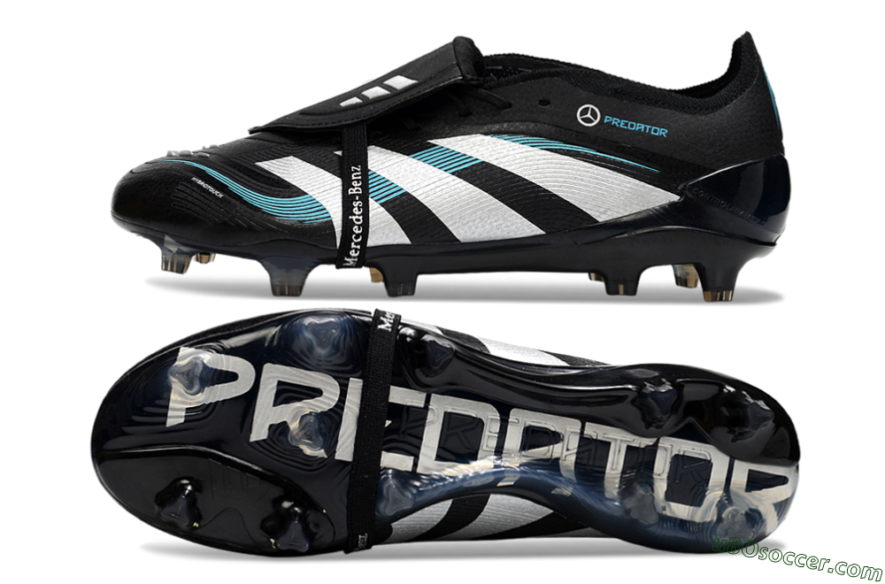 Adidas Predator 25 Elite Foldover Tongue FG Firm Ground Soccer Cleats - Black/White/Jade 0