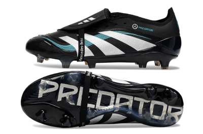 Adidas Predator 25 Elite Foldover Tongue FG Firm Ground Soccer Cleats - Black/White/Jade