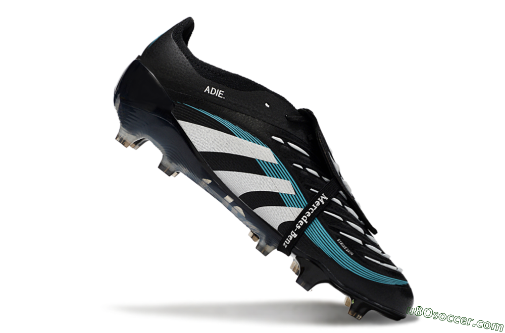 Adidas Predator 25 Elite Foldover Tongue FG Firm Ground Soccer Cleats - Black/White/Jade 4