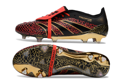 Adidas Predator 25 Elite Foldover Tongue FG Firm Ground Soccer Cleats - Black/Red/Gold