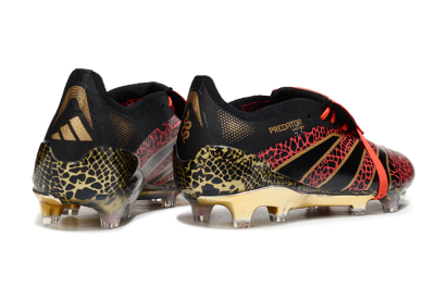 Adidas Predator 25 Elite Foldover Tongue FG Firm Ground Soccer Cleats - Black/Red/Gold