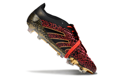 Adidas Predator 25 Elite Foldover Tongue FG Firm Ground Soccer Cleats - Black/Red/Gold