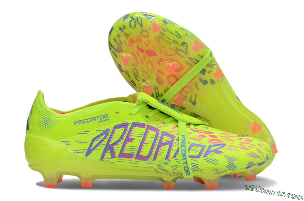 Adidas Predator 25 Elite Foldover Tongue FG Firm Ground Soccer Cleats - Yellow/Blue/Red 1