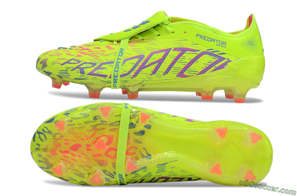 Adidas Predator 25 Elite Foldover Tongue FG Firm Ground Soccer Cleats - Yellow/Blue/Red 0