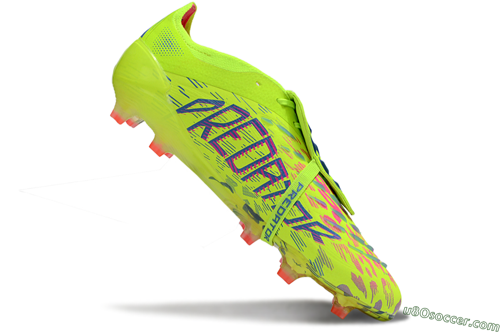Adidas Predator 25 Elite Foldover Tongue FG Firm Ground Soccer Cleats - Yellow/Blue/Red 4