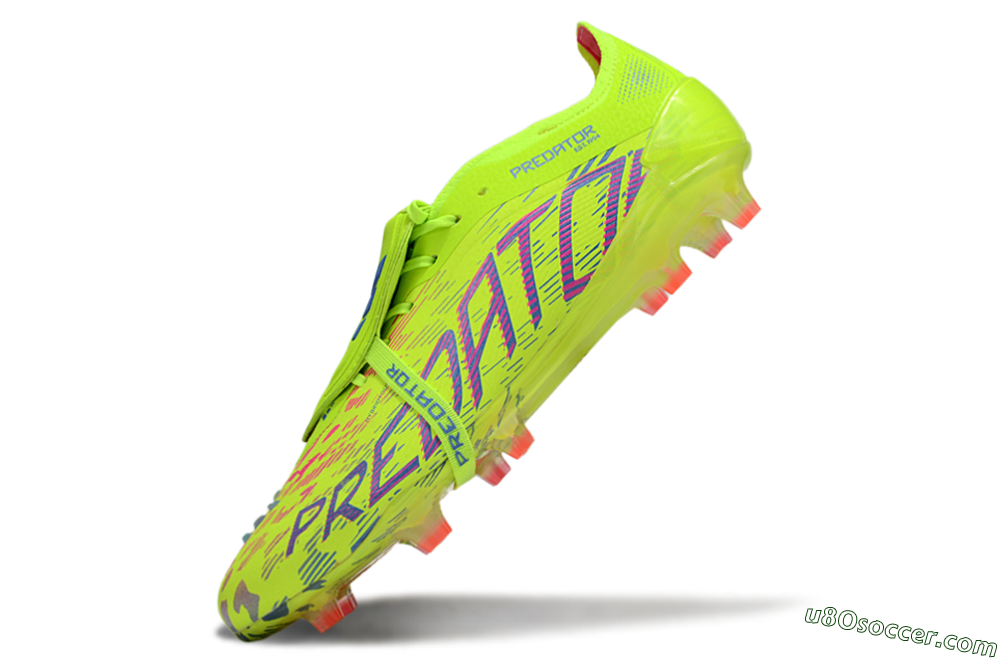 Adidas Predator 25 Elite Foldover Tongue FG Firm Ground Soccer Cleats - Yellow/Blue/Red 5