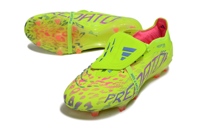Adidas Predator 25 Elite Foldover Tongue FG Firm Ground Soccer Cleats - Yellow/Blue/Red