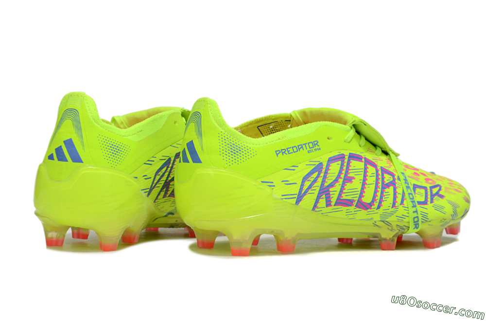 Adidas Predator 25 Elite Foldover Tongue FG Firm Ground Soccer Cleats - Yellow/Blue/Red 6
