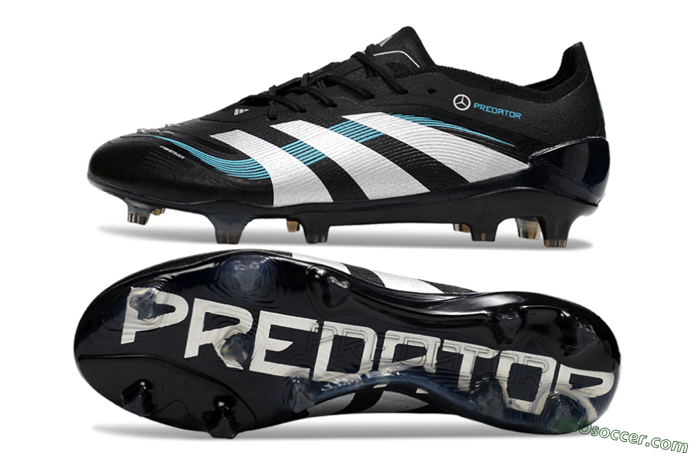 Adidas Predator 25 Elite FG Firm Ground Soccer Cleats - Black/White/Jade 0