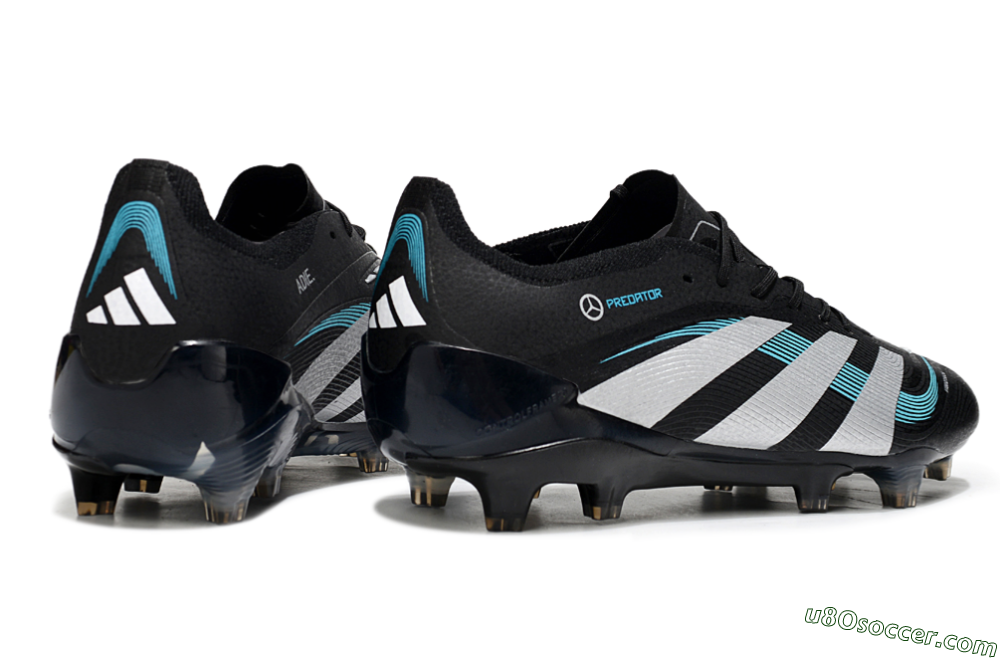 Adidas Predator 25 Elite FG Firm Ground Soccer Cleats - Black/White/Jade 6