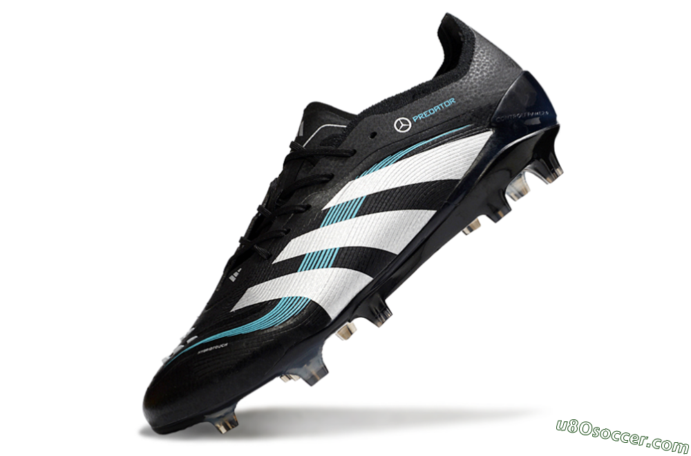 Adidas Predator 25 Elite FG Firm Ground Soccer Cleats - Black/White/Jade 5