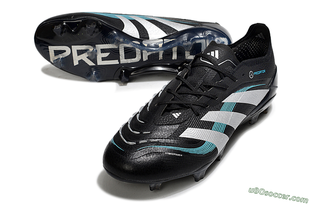 Adidas Predator 25 Elite FG Firm Ground Soccer Cleats - Black/White/Jade 3