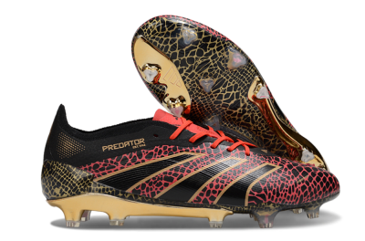 Adidas Predator 25 Elite FG Firm Ground Soccer Cleats - Black/Red/Gold