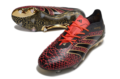 Adidas Predator 25 Elite FG Firm Ground Soccer Cleats - Black/Red/Gold
